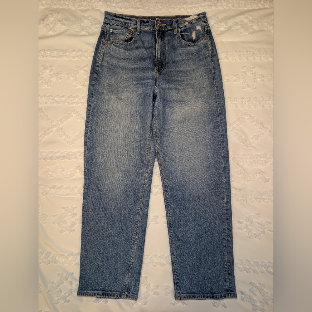 American Eagle Highest Rise 90s Boyfriend Blue Denim Jeans Size 6 Short